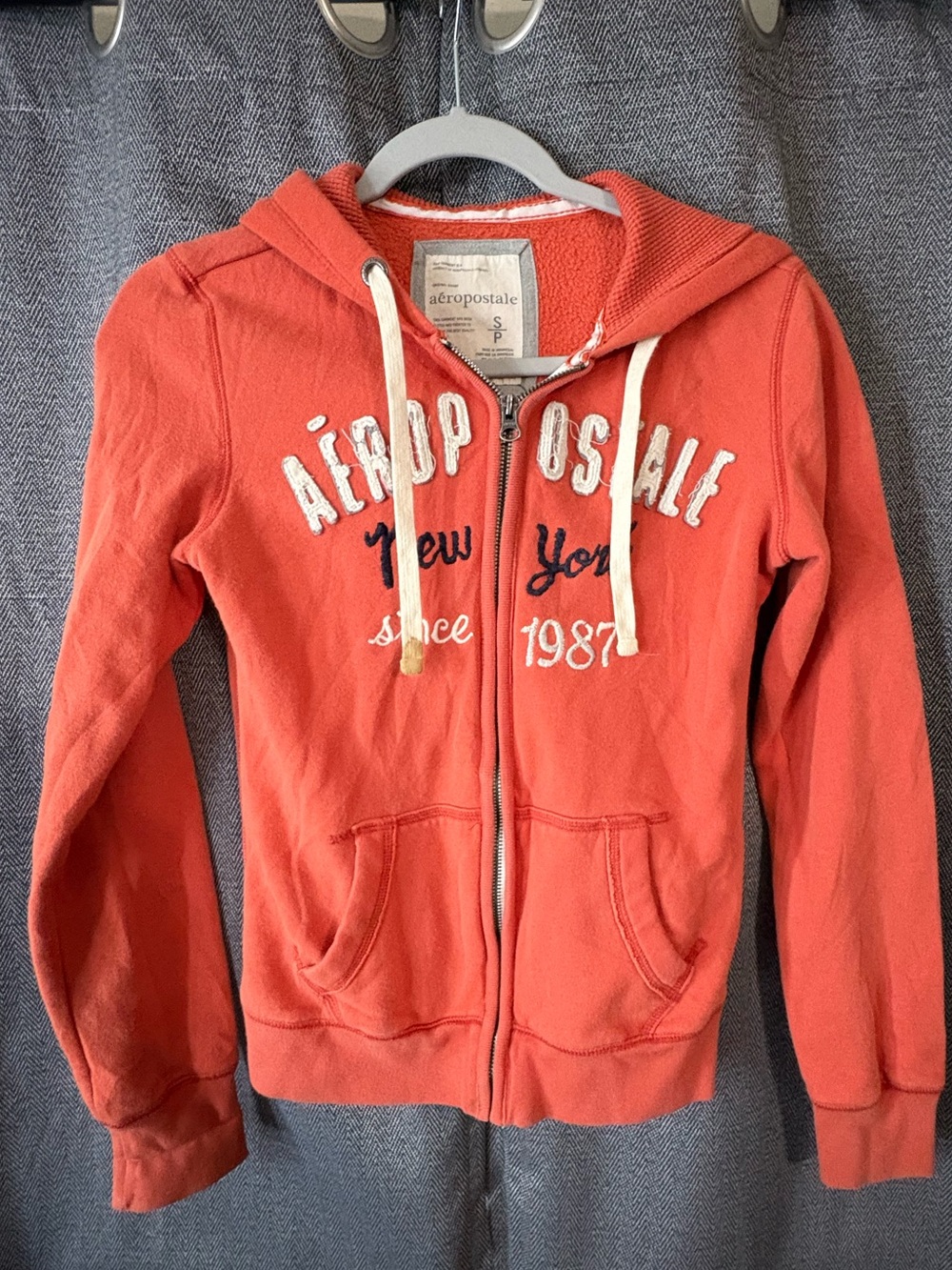 Y2K Unisex Aeropostale Orange Jacket Size Small